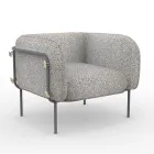 Sillón bajo de exterior con asiento acolchado Made in Italy - Macetero Viadurini