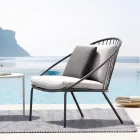 Sillón de jardín bajo apilable en acero Made in Italy - Sansa Viadurini