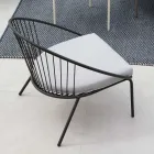 Sillón de jardín bajo apilable en acero Made in Italy - Sansa Viadurini
