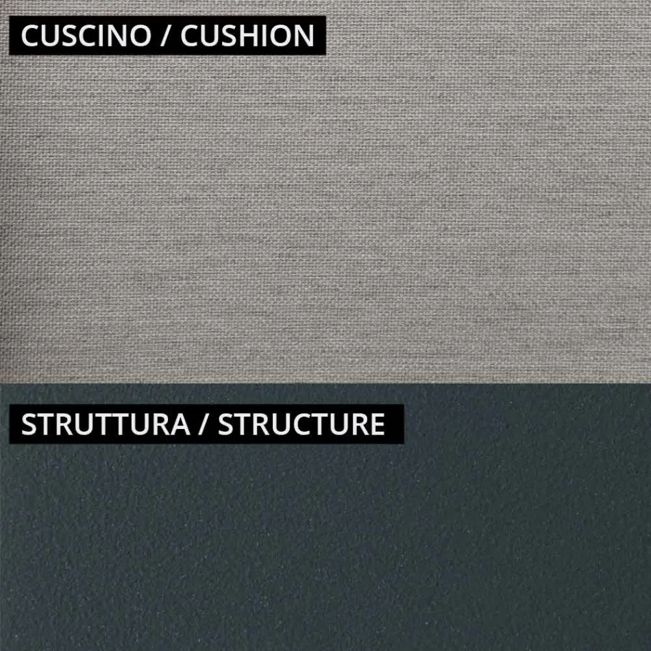 Sillón de jardín bajo de metal y cojín Made in Italy - Fontana Viadurini