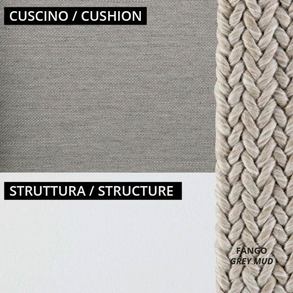 Sillón de Jardín Bajo con Cojín Incluido Made in Italy - Prato Viadurini