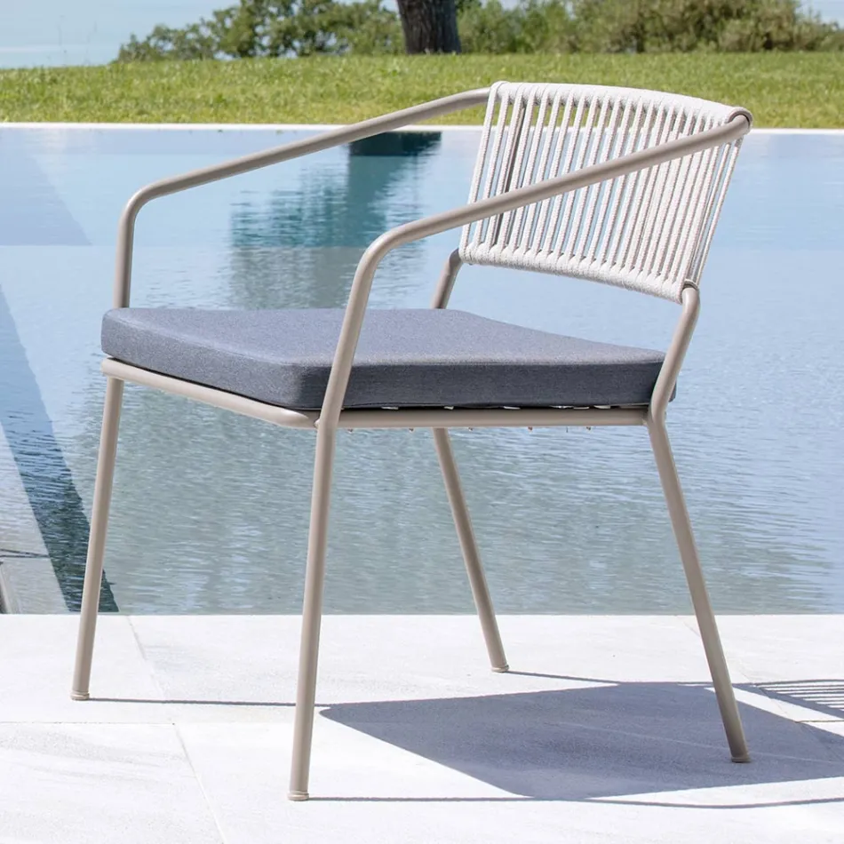 Sillón de Jardín Bajo con Cojín Incluido Made in Italy - Prato Viadurini