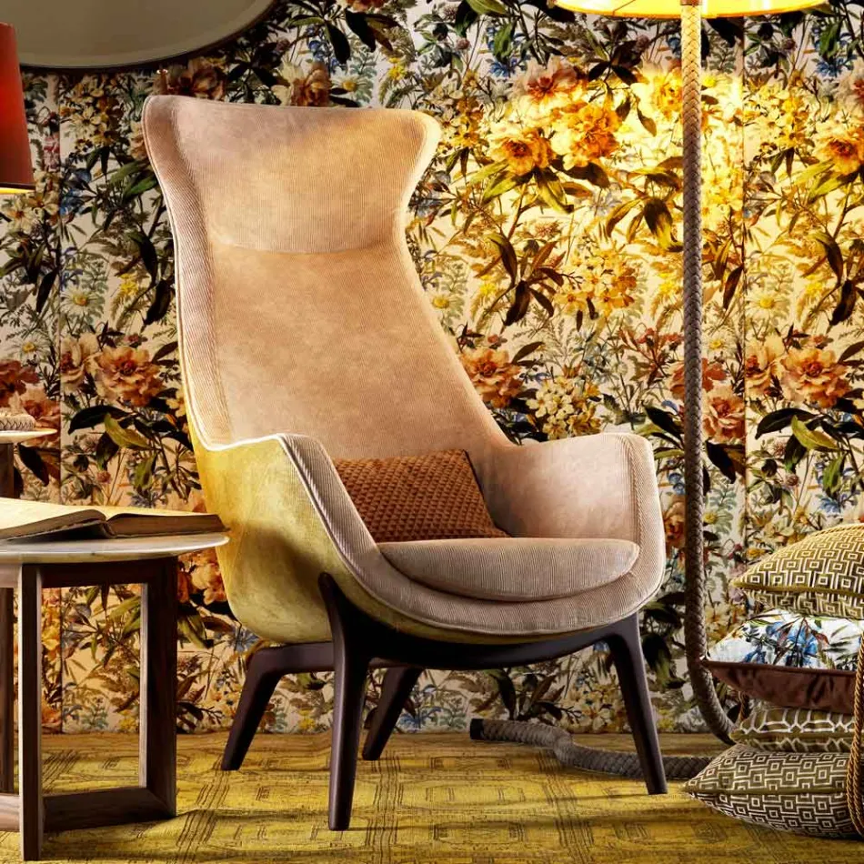 Sillón Bergerie en tejido de diseño Grilli Wilde hecho en Italia Viadurini