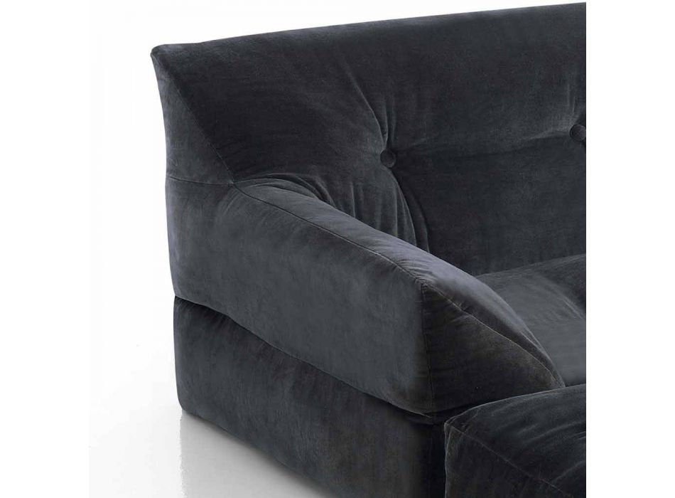 Sillón Ethnic Lounge Chaise Longue en terciopelo gris - Germana Viadurini