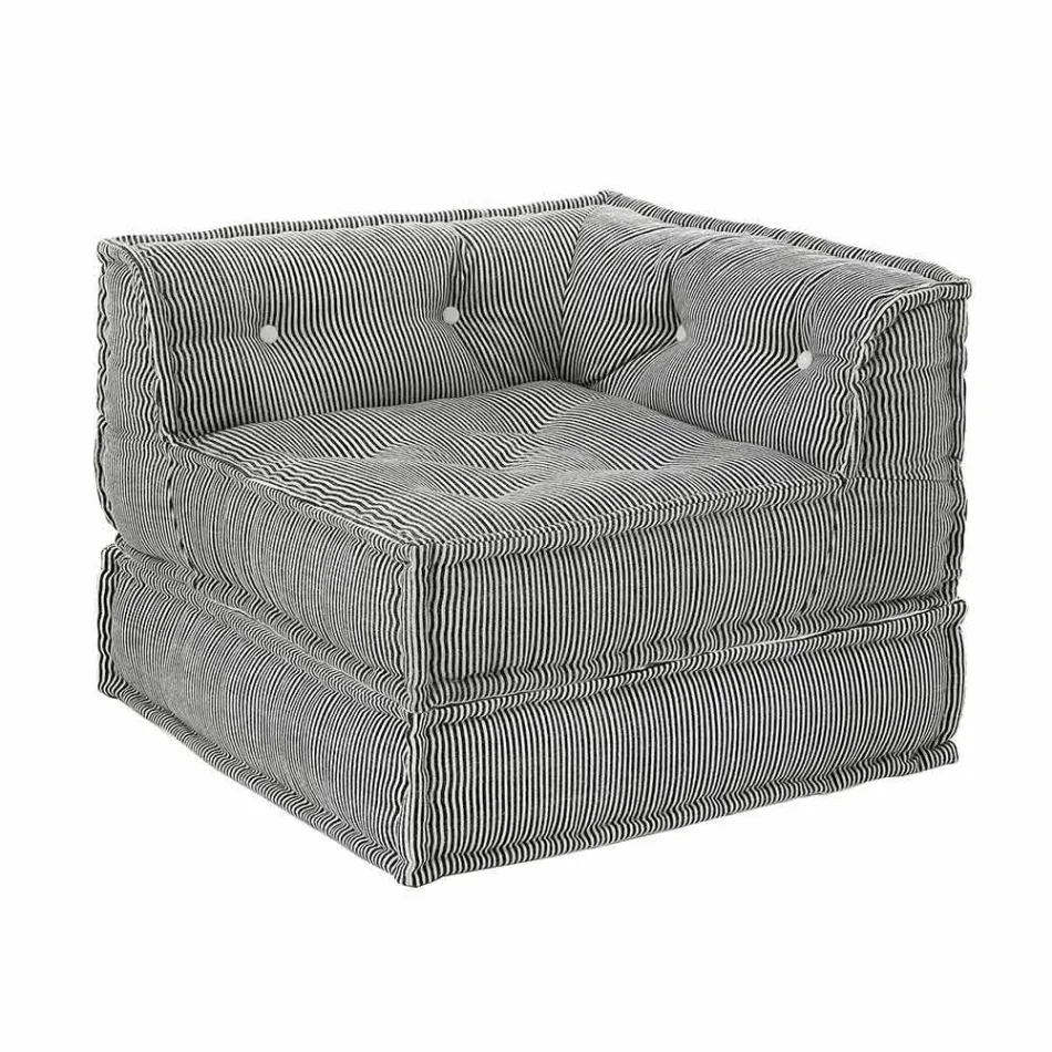 Sillón Chaise Longue de diseño étnico en algodón patchwork, para sala de estar - Fibra Viadurini