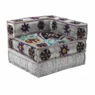 Sillón Chaise Longue de diseño étnico en algodón patchwork, para sala de estar - Fibra Viadurini