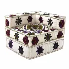 Sillón Chaise Longue de diseño étnico en algodón patchwork, para sala de estar - Fibra Viadurini