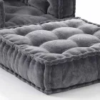 Sillón de diseño étnico Chaise Longue en terciopelo gris o azul - Fibra Viadurini