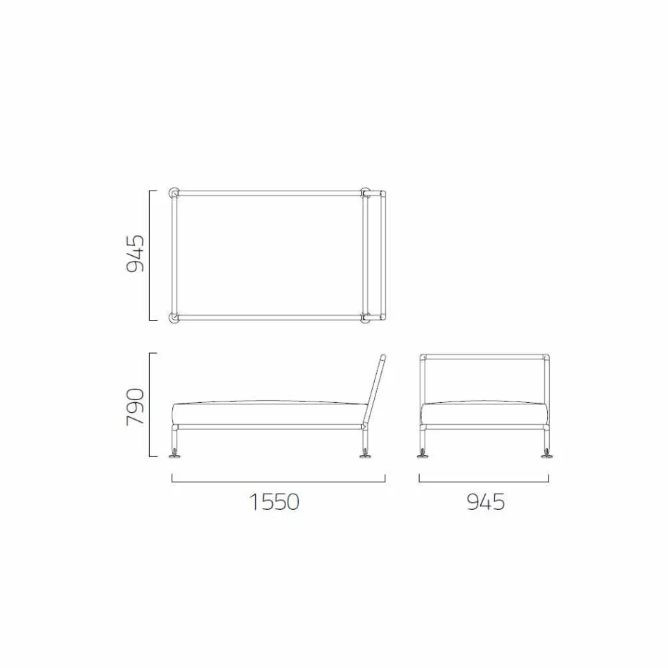 Sillón Chaise Longue de diseño moderno para jardín Made in Italy - Ontario1 Viadurini