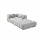 Sillón Chaise Longue de algodón patchwork para salón de diseño étnico - Fibra Viadurini