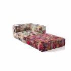 Sillón Chaise Longue de algodón patchwork para salón de diseño étnico - Fibra Viadurini