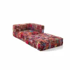 Sillón Chaise Longue de algodón patchwork para salón de diseño étnico - Fibra Viadurini