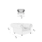 Sillón Clásico con Pies en Forma de Cebolla en Madera de Haya Made in Italy - Spassoso Viadurini