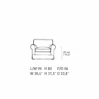 Sillón de salón clásico tapizado en tela Made in Italy - Andromeda Viadurini