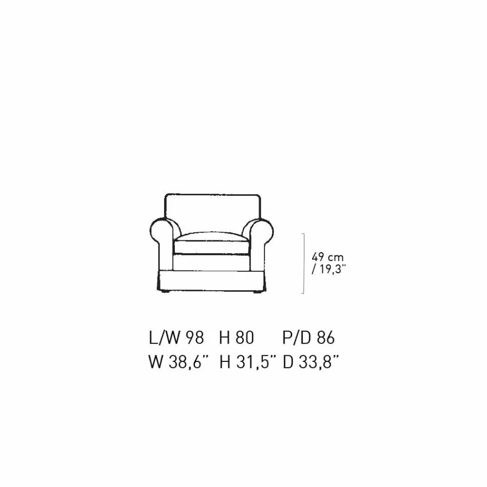 Sillón de salón clásico tapizado en tela Made in Italy - Andromeda Viadurini