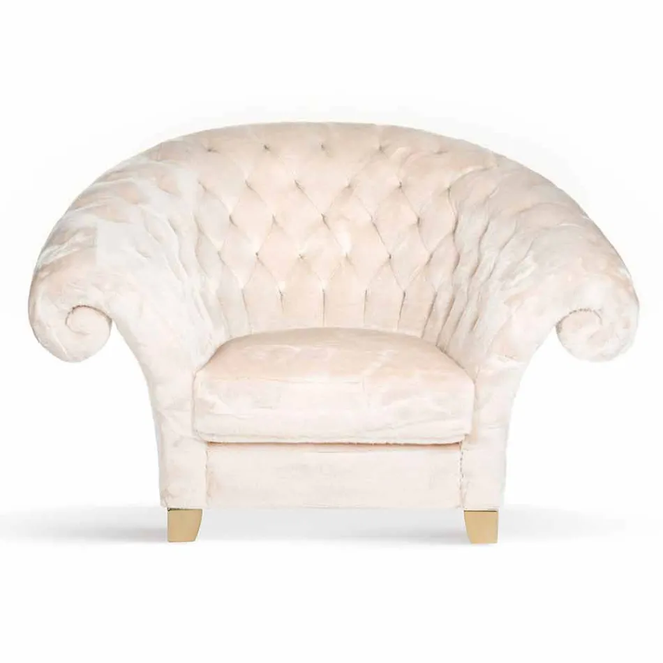 sillón acolchado a máquina de piel sintética Balma Viadurini