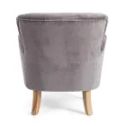 Sillón clásico en madera y asiento acolchado en algodón acolchado - Monny Viadurini