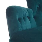 Sillón clásico en madera y asiento acolchado en algodón acolchado - Monny Viadurini