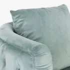 Sillón clásico tapizado en madera con efecto terciopelo Homemotion - Nichy Viadurini