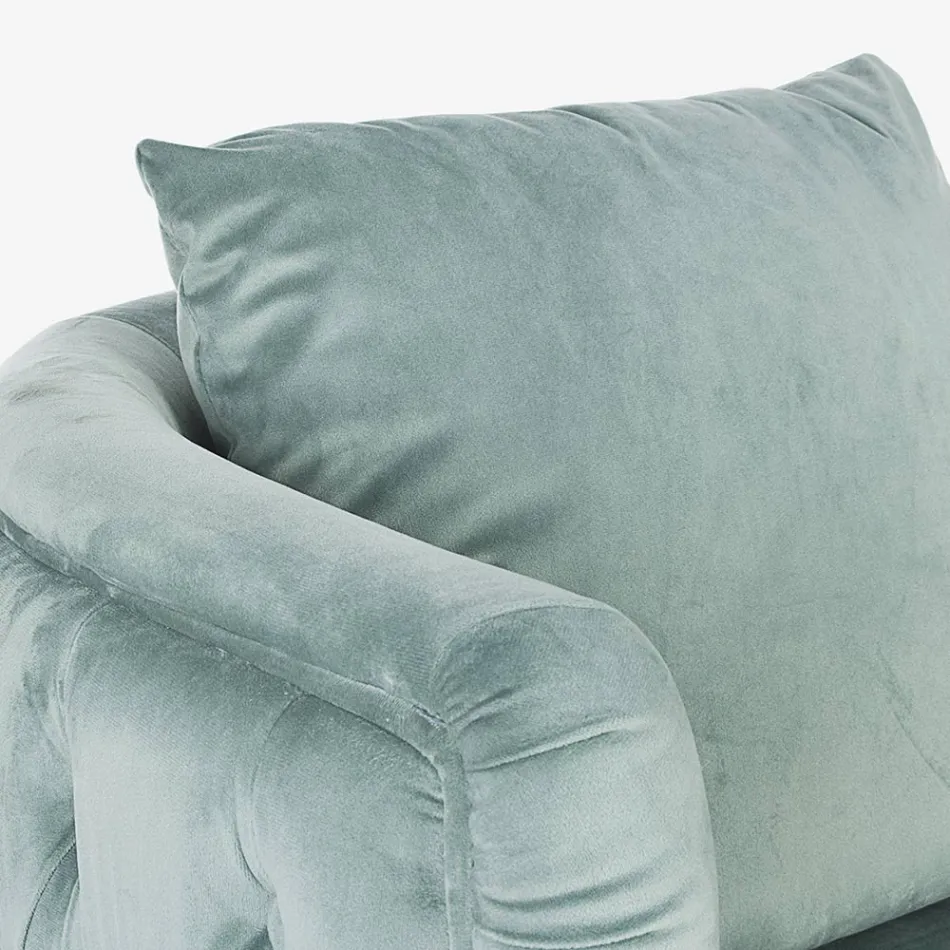 Sillón clásico tapizado en madera con efecto terciopelo Homemotion - Nichy Viadurini