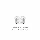 Sillón clásico forrado en cuero con pies de madera Made in Italy - Idra Viadurini