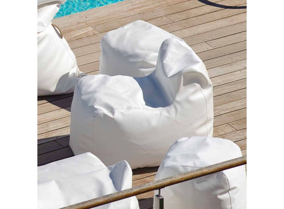 Sillón Diseño Nube en imitación de cuero blanco Trona náutica Viadurini