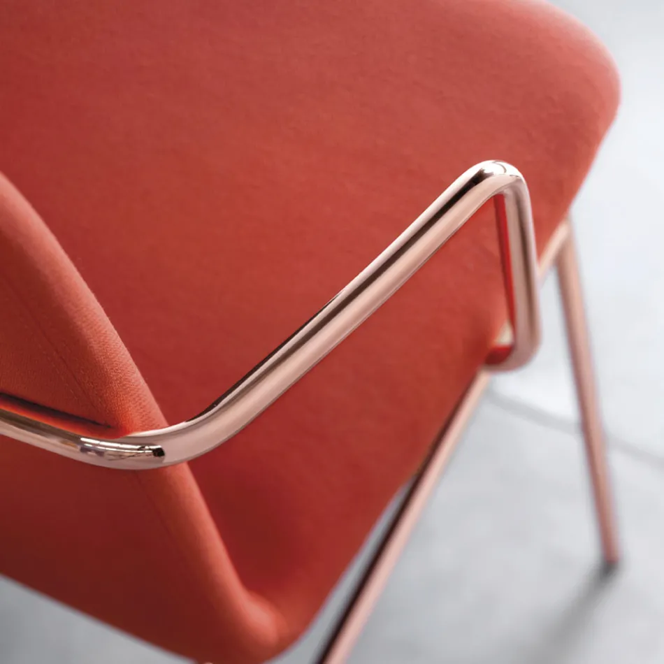 Sillón de lujo de colores en tela con base de metal Made in Italy - Molde Viadurini