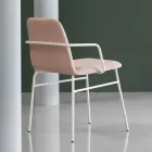 Sillón de lujo de colores en tela con base de metal Made in Italy - Molde Viadurini
