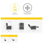 Sillón con base giratoria de acero y reposapiés Made in Italy - Valentina Viadurini