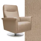 Sillón con base giratoria de acero y reposapiés Made in Italy - Valentina Viadurini