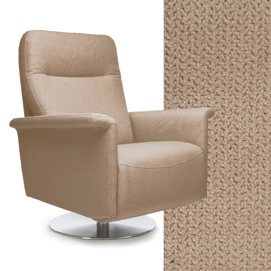 Sillón con base giratoria de acero y reposapiés Made in Italy - Valentina Viadurini