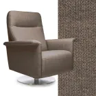 Sillón con base giratoria de acero y reposapiés Made in Italy - Valentina Viadurini