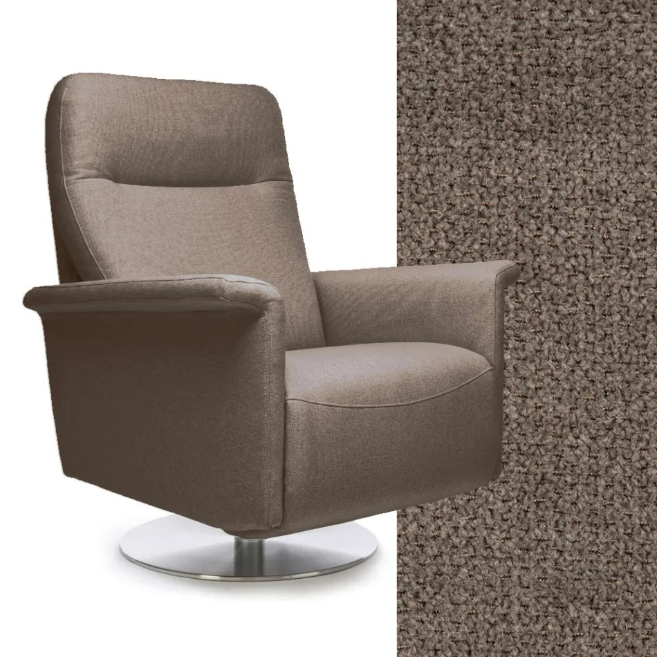 Sillón con base giratoria de acero y reposapiés Made in Italy - Valentina Viadurini