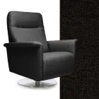 Sillón con base giratoria de acero y reposapiés Made in Italy - Valentina Viadurini