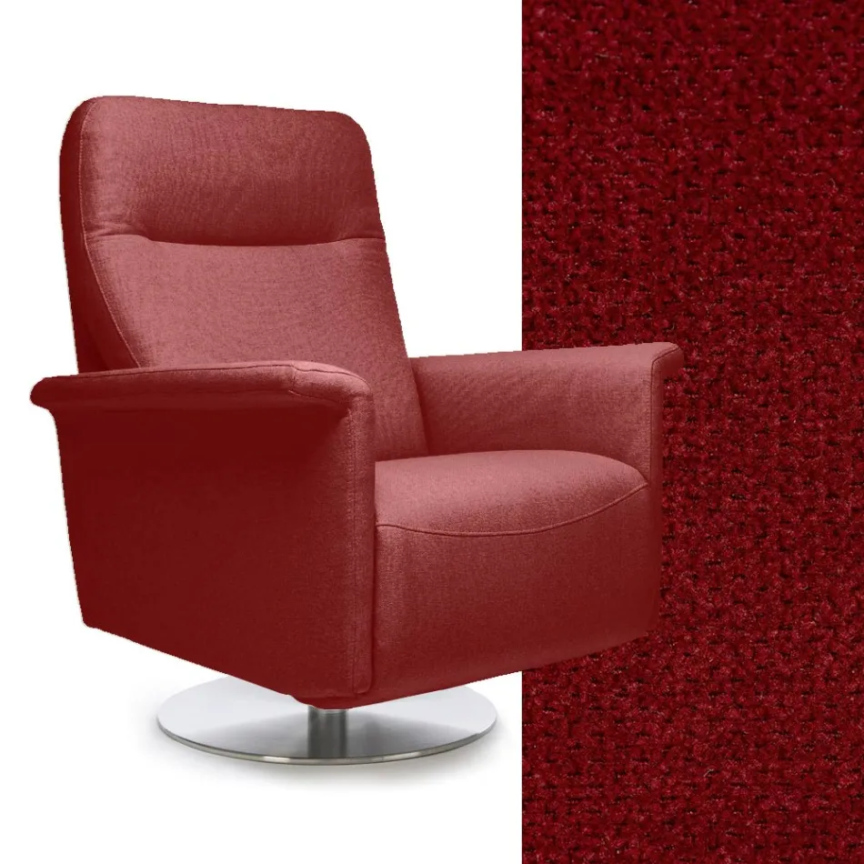 Sillón con base giratoria de acero y reposapiés Made in Italy - Valentina Viadurini