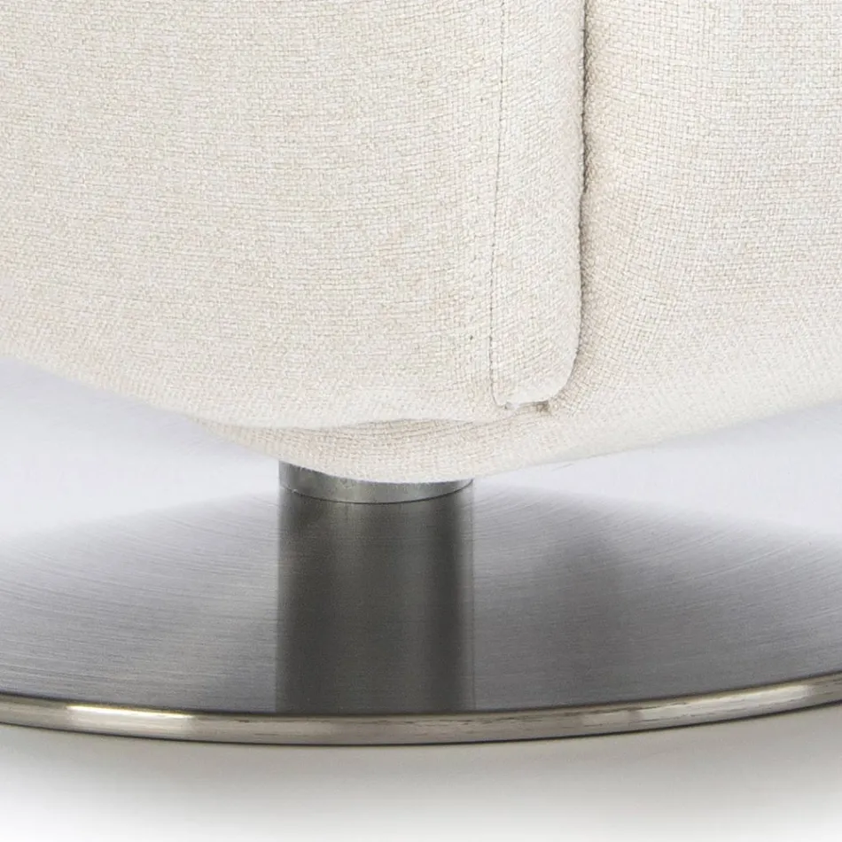 Sillón con base giratoria de acero y reposapiés Made in Italy - Valentina Viadurini