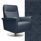 Sillón con base giratoria de acero y reposapiés Made in Italy - Valentina Viadurini