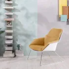 Sillón con base de metal, estructura de polipropileno y cojines de tela - Tablet Viadurini