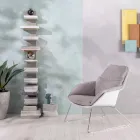 Sillón con base de metal, estructura de polipropileno y cojines de tela - Tablet Viadurini