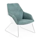 Sillón con base de metal, estructura de polipropileno y cojines de tela - Tablet Viadurini