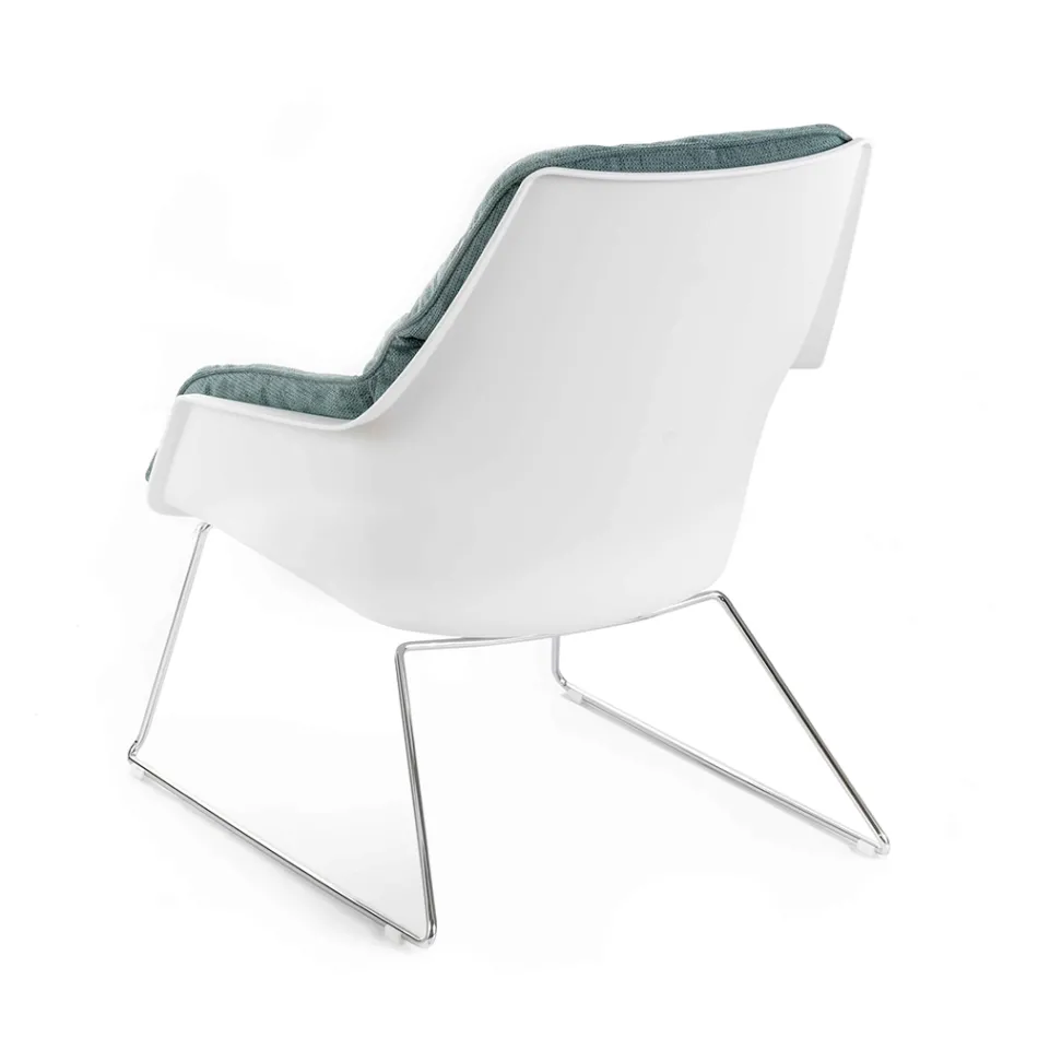 Sillón con base de metal, estructura de polipropileno y cojines de tela - Tablet Viadurini