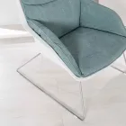 Sillón con base de metal, estructura de polipropileno y cojines de tela - Tablet Viadurini