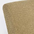 Sillón con reposabrazos en madera de caucho y asiento efecto lana - Patrizia Viadurini