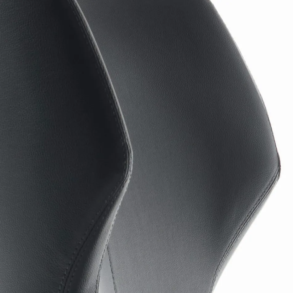 Sillón con estructura de acero y asiento de ecopiel grafito Made in Italy - Reggio Viadurini