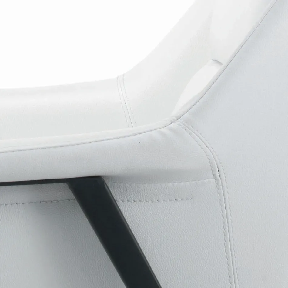 Sillón con estructura de acero negro y asiento de ecopiel Made in Italy - Modena Viadurini