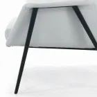 Sillón con estructura de acero negro y asiento de ecopiel Made in Italy - Modena Viadurini