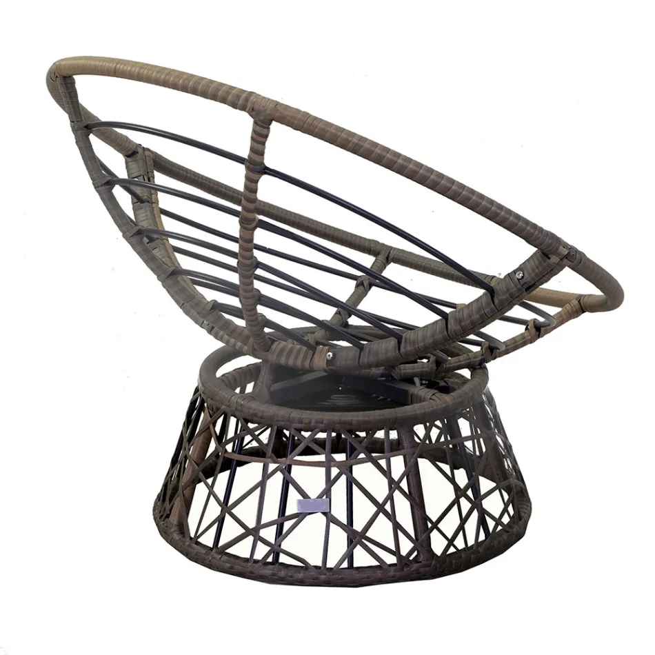 Sillón con Estructura de Aluminio Revestido de Polyrattan y Mesa de Centro - Puntina Viadurini