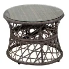 Sillón con Estructura de Aluminio Revestido de Polyrattan y Mesa de Centro - Puntina Viadurini