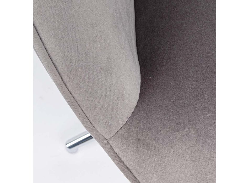 Sillón con estructura ajustable en acero cromado y terciopelo - Giulia Viadurini
