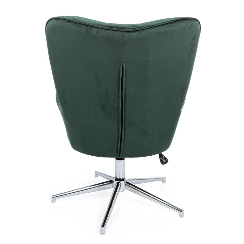 Sillón con estructura ajustable en acero cromado y terciopelo - Giulia Viadurini